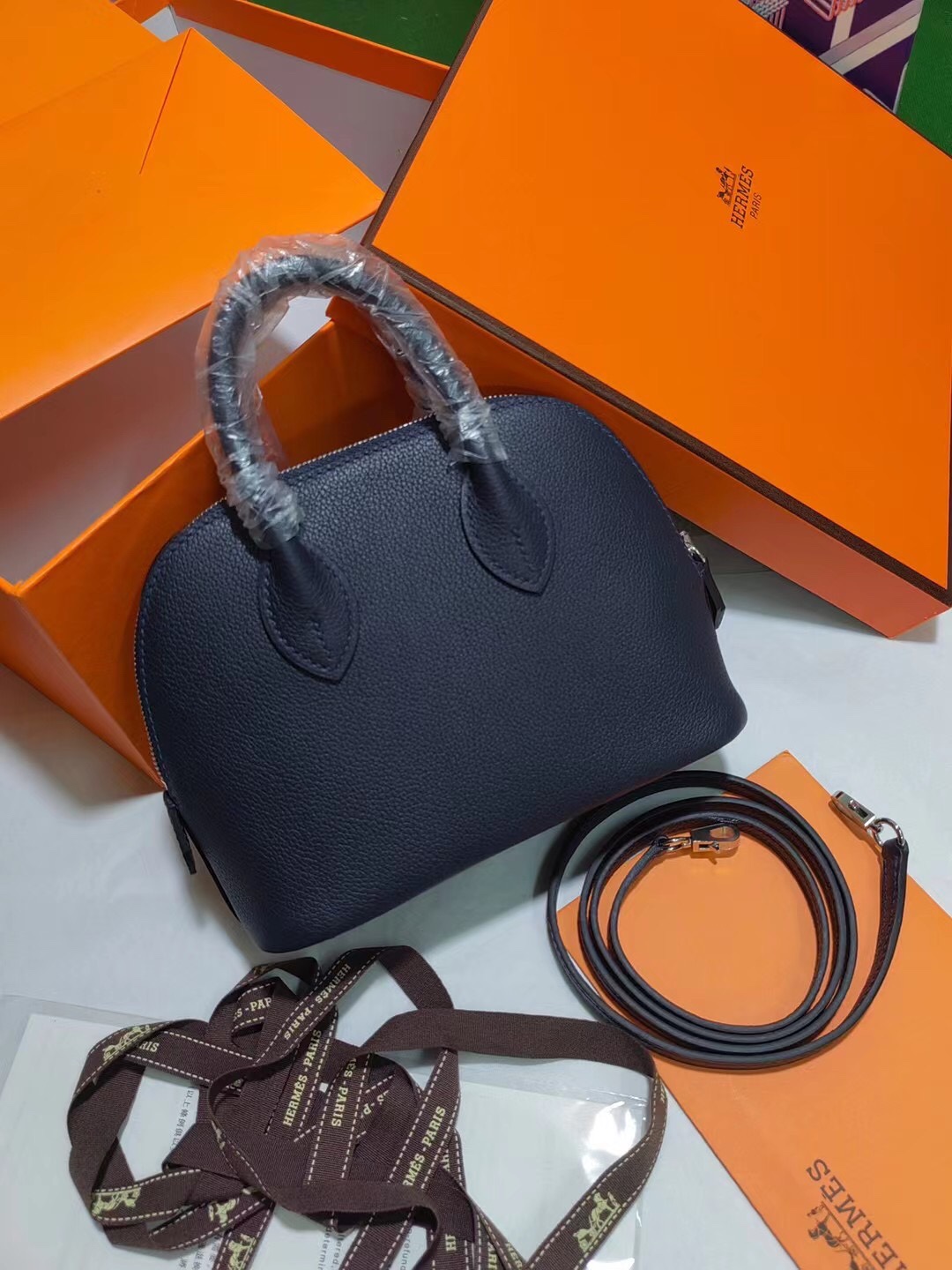 Hermes Bolide 1923 Mini Handbag Shoulder Bag In Dark Caffee Evercolor Leather